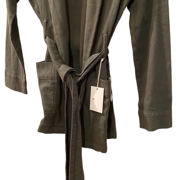 NWT Good American The Wrap Belted Jacket in Olive sz 0 - Picture 6 of 9